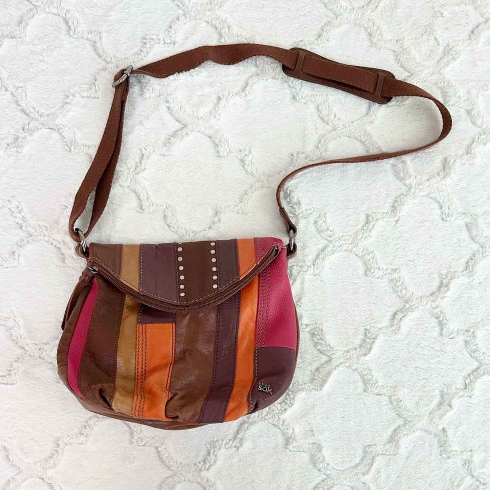 The Sak Leather Patchwork Colorblock Crossbody Ba… - image 2